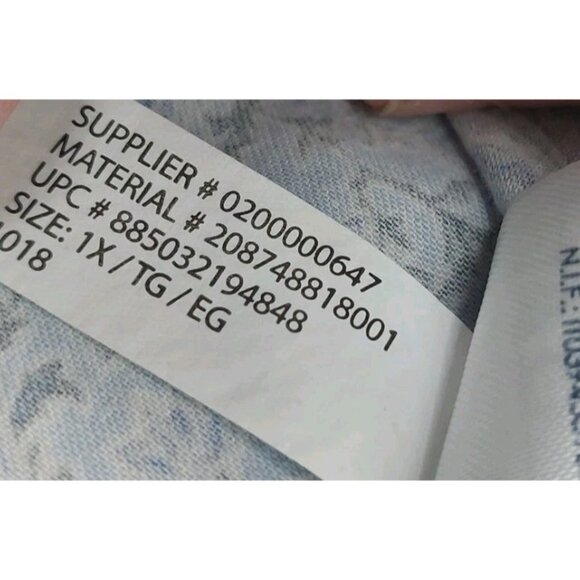 Chaps Womens Shirt Size 1X Blue Paisley 3/4 Sleeve - Picture 7 of 8